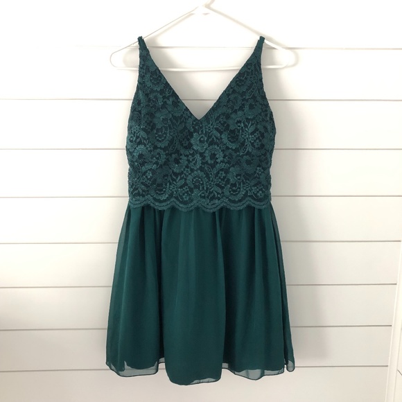 Xtraordinary Dresses & Skirts - Xtraordinary Hunter Green Dress with Lace Top